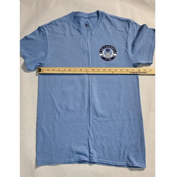 Love & Pineapples Graphic T-Shirt Mermaid Sunshine Sea Blue size S - Picture 3 of 6